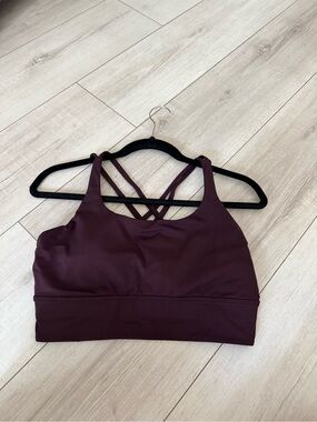 Women’s Strappy Sports Bralette - Deep Plum- energy longline
